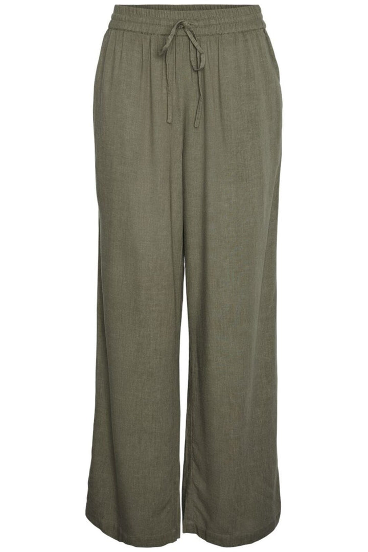 Pieces - Pcpia Wide Pants - 4476660 Deep Lichen Green Bukser 