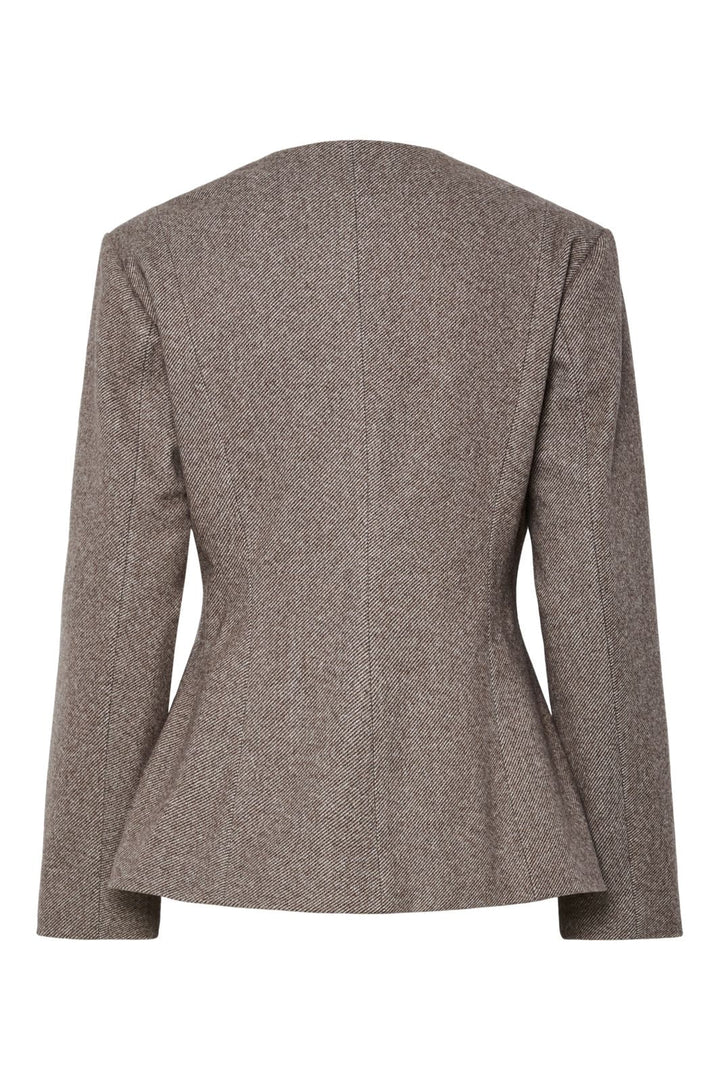 Pieces - Pcriley Ls Blazer - 4890063 Hot Fudge Melange