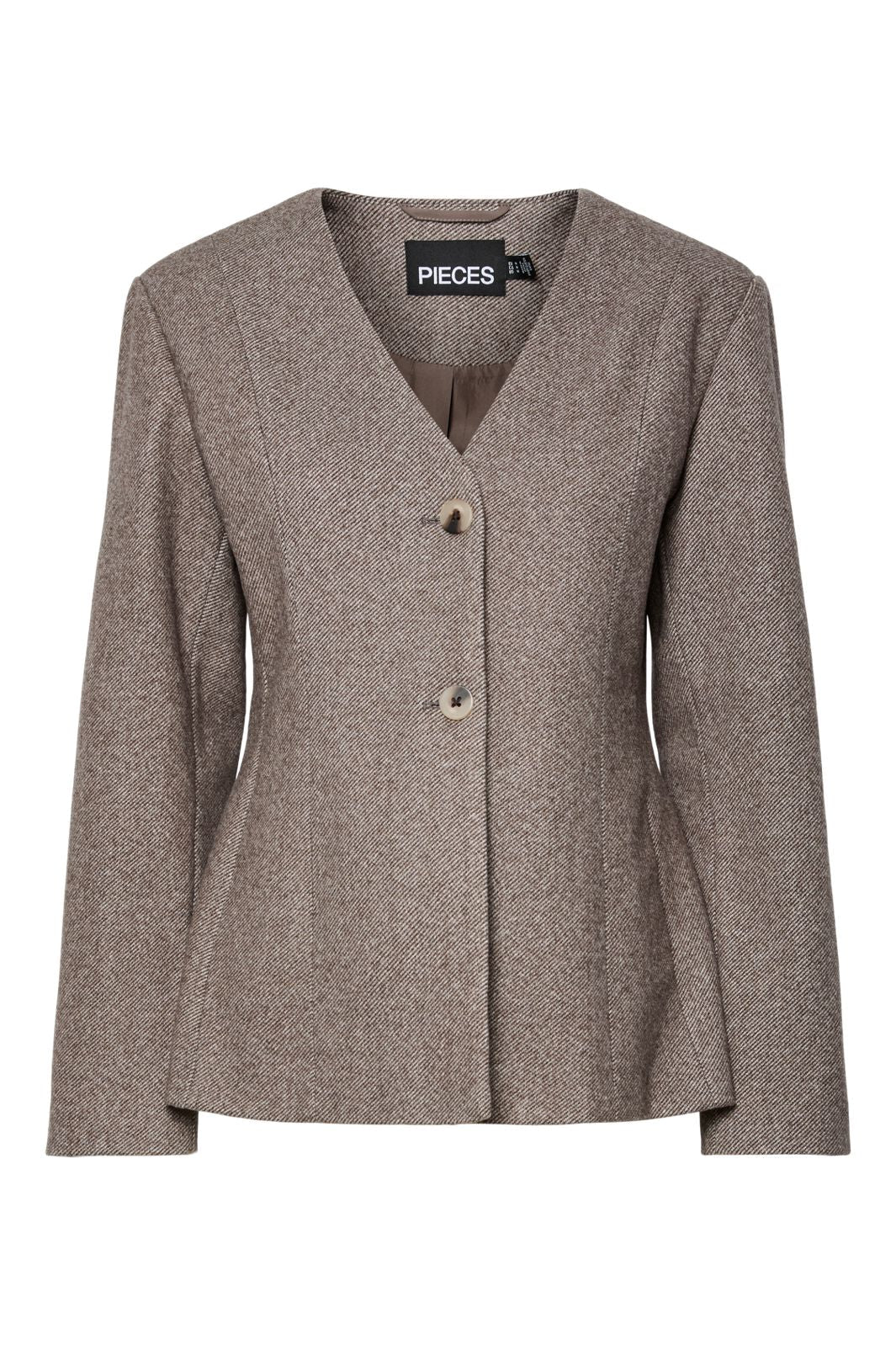Pieces - Pcriley Ls Blazer - 4890063 Hot Fudge Melange