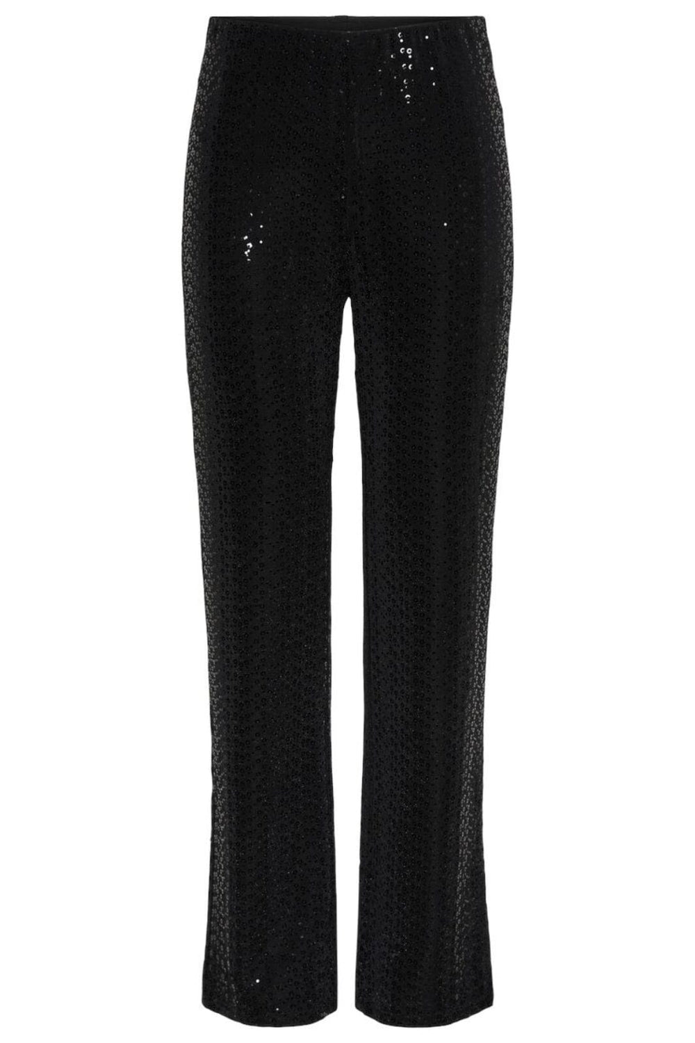 Pieces - Pcsiddy Straight Pants - 4606569 Black Black Sequins Bukser 