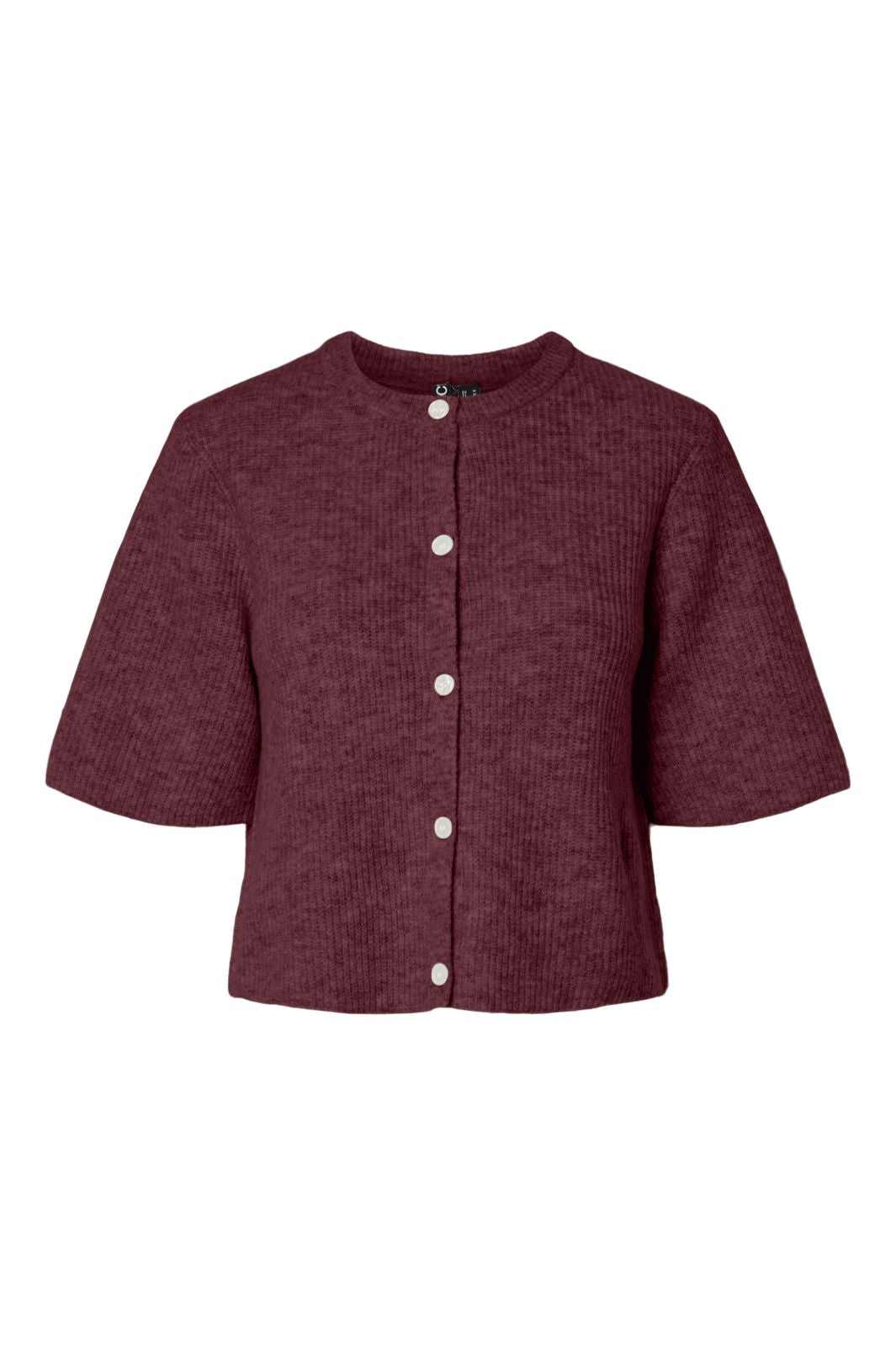 Pieces - Pcsilly Ss O-Neck Knit Cardigan - 4961212 Tawny Port Melange