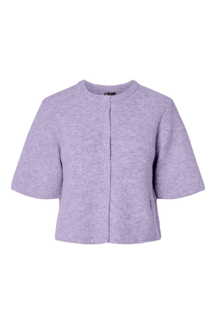 Pieces - Pcsilly Ss O-Neck Knit Cardigan - 5021147 Pastel Lilac Melange