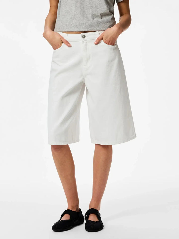 Pieces - Pcsky Denim Jorts - 4992539 Bright White Shorts 