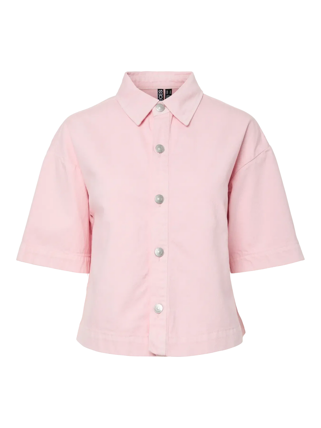 Pieces - Pcsky Ss A-Shape Denim Top - 4992608 Roseate Spoonbill Skjorter 