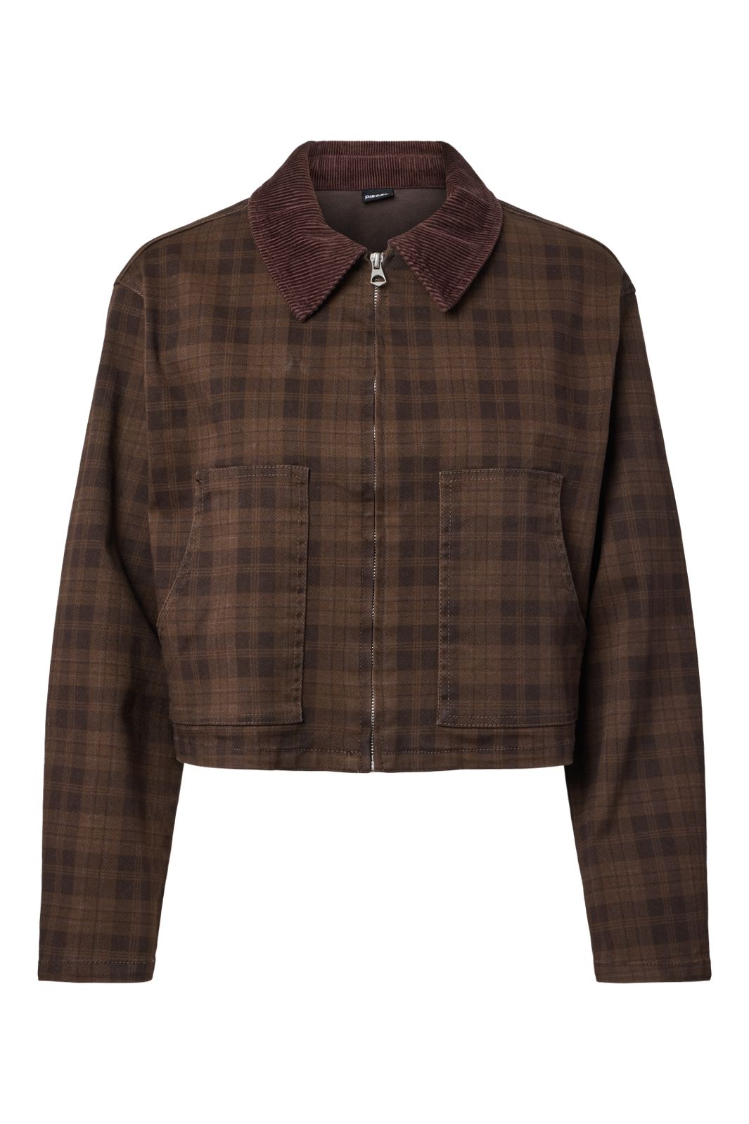 Pieces - Pcvera Short Check Jacket - 5176032 Mulch Fondue Fudge & Mole Check