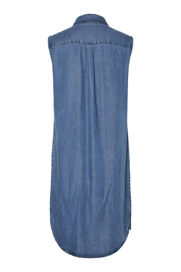 Pieces - Pcvilje Sl Denim Dress - 4789616 Medium Blue Denim