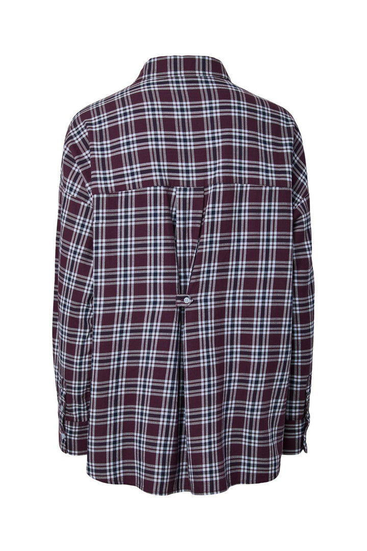 Pieces - Pcviolet Ls Flannel Shirt - 5126244 Plum Perfect Maritime Blue