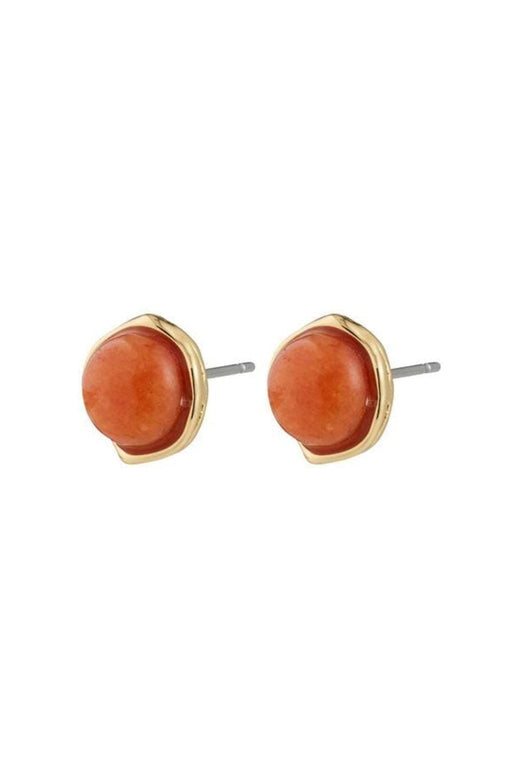 Pilgrim - Sense Earrings Gold-plated/aventurine 132542913 - Gold Plated