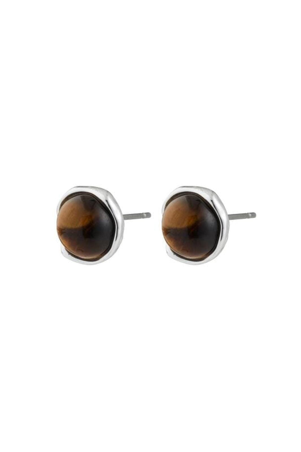 Pilgrim - Sense Earrings Silver-plated/tiger Eye 132546513 - Silver Plated