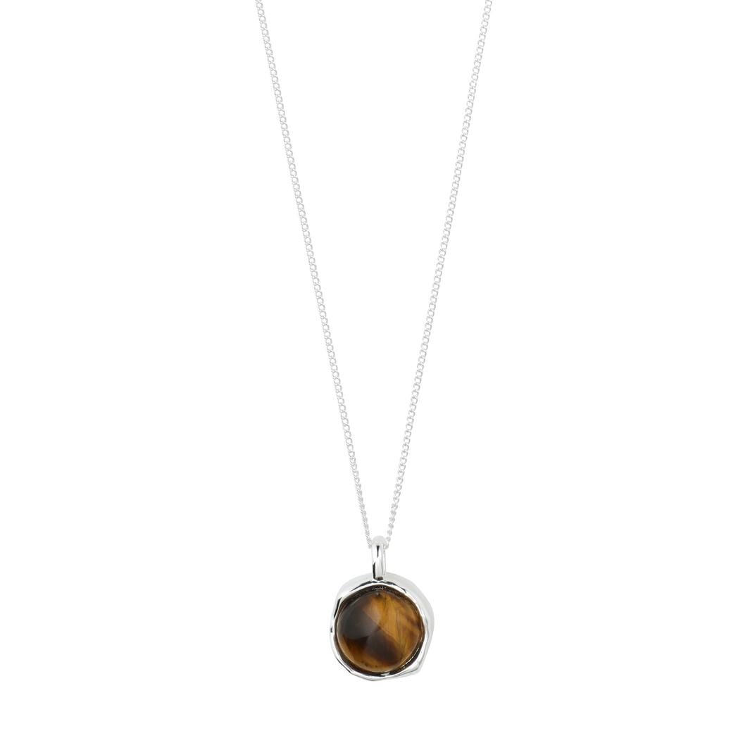 Pilgrim - Sense Necklace Silver-plated/tiger Eye 132546501 - Silver Plated