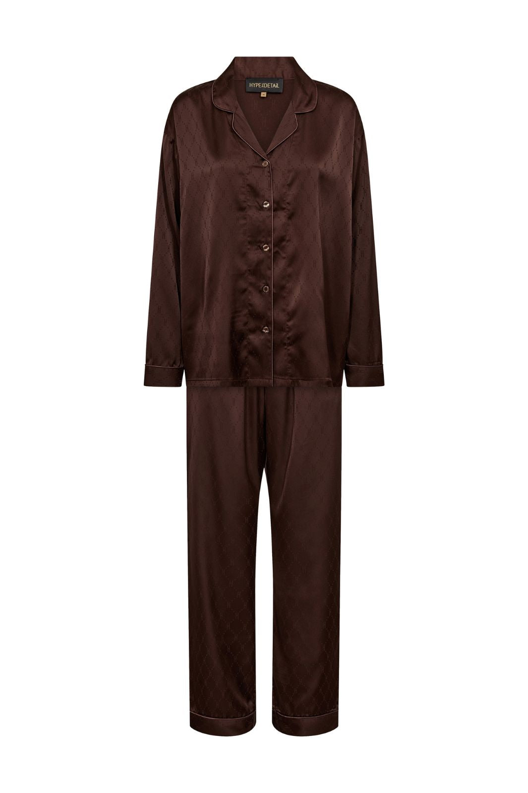 Hype The Detail - Satin Pyjamas 800-43 - 8989 - Brun