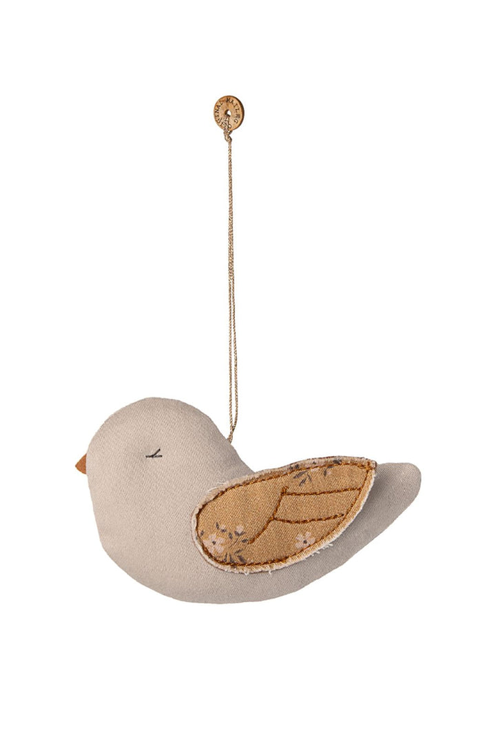 Maileg - Stof Ornament, Fugl - Marmor - Latte - 14-5551-01