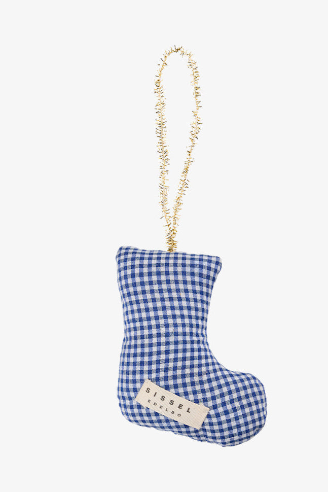 Sissel Edelbo - Stocking Goose Ornament Se 2130 - Navy Checks