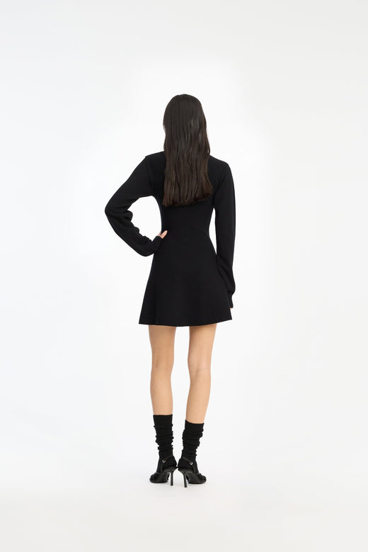 Rotate - Slinky Knit Polo 115137000 - 000 1000 Black Comb. Strikbluser 