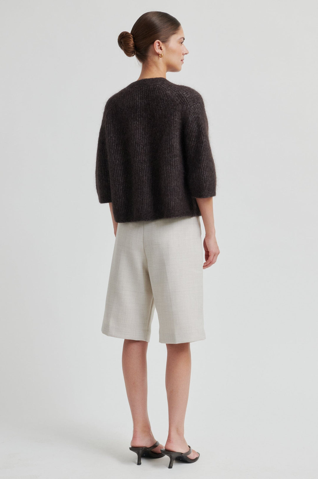 Second Female - Andrea Knit Rib Cardigan 58367 - 6150 Chocolate Torte Cardigans 