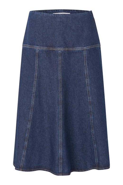 Second Female - Columbo Denim Skirt 60378 - 5998 Dark blue denim 