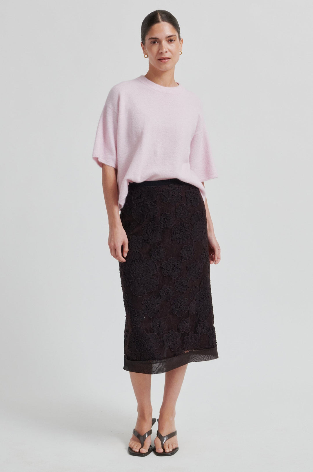 Second Female - Gabby Knit O-Neck 60543 - 9411 Pale Lilac Strikbluser 