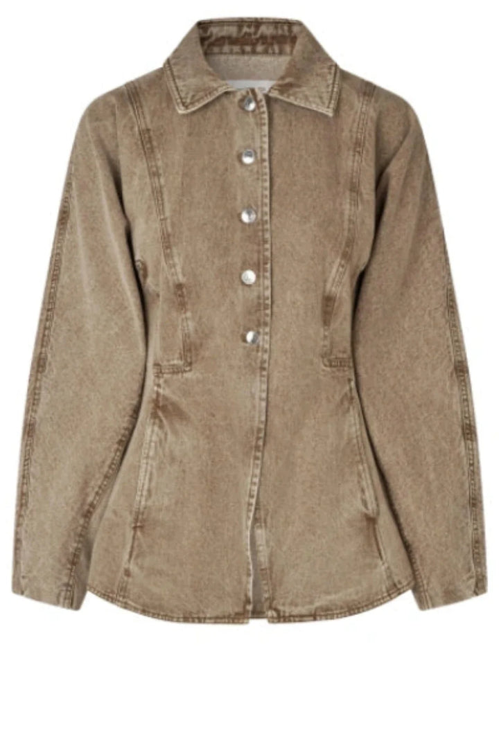 Second Female - Isana Fitted Denim Jacket 61291 - 6016 Camel Jakker 