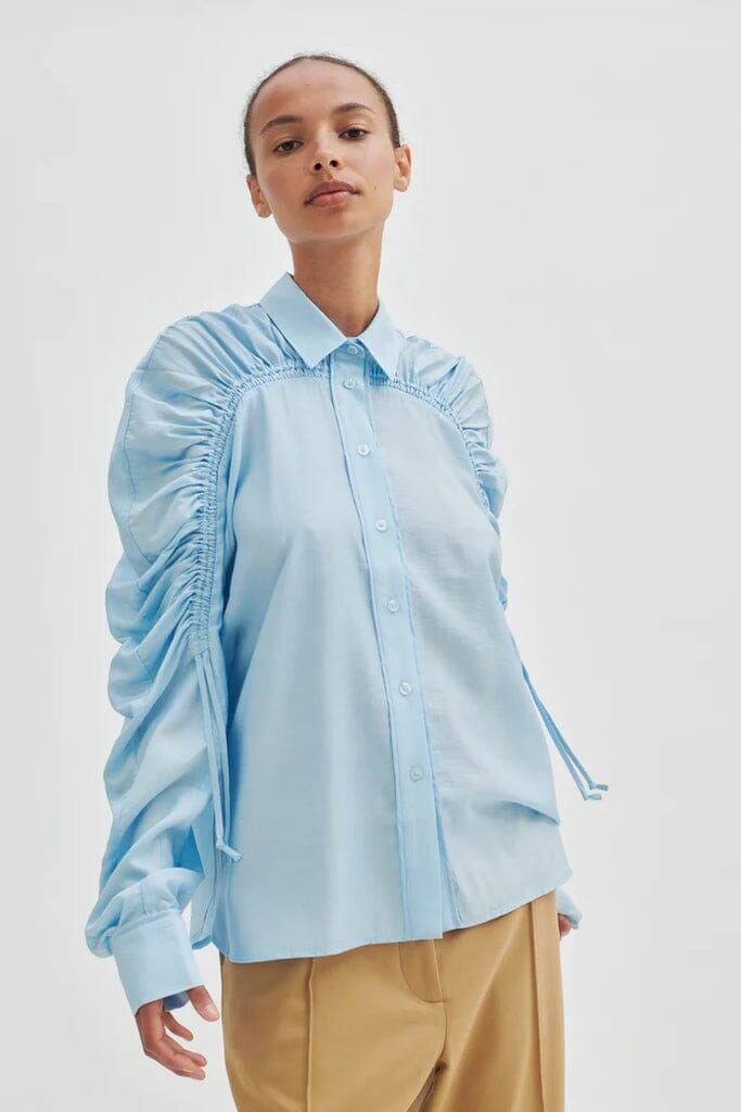 Second Female - Masman Sculptured Shirt - Blue Bluser 