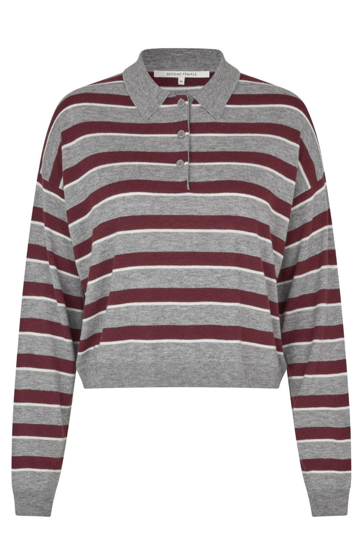 Second Female - Miley Knit Collar 60411 - 6148 Fudge Bluser 