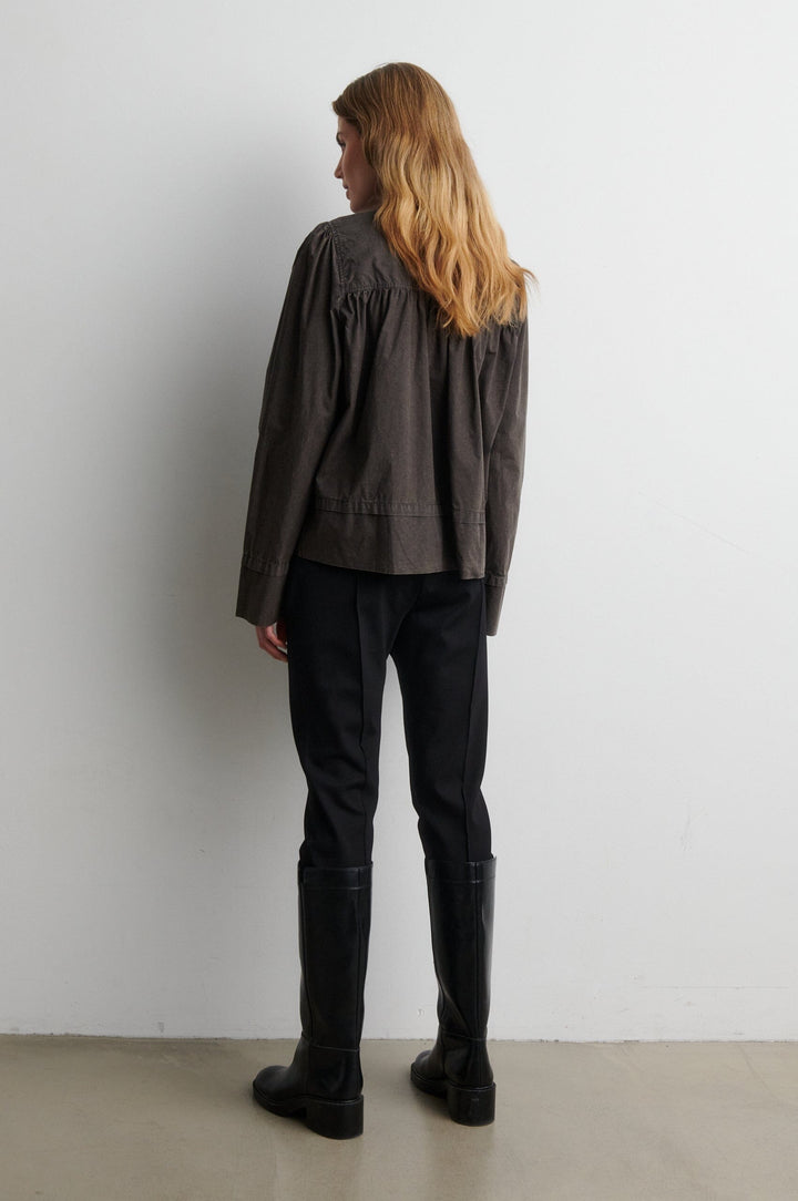 Second Female - Monts LS Blouse 60919 - 8004 Black Olive Bluser 