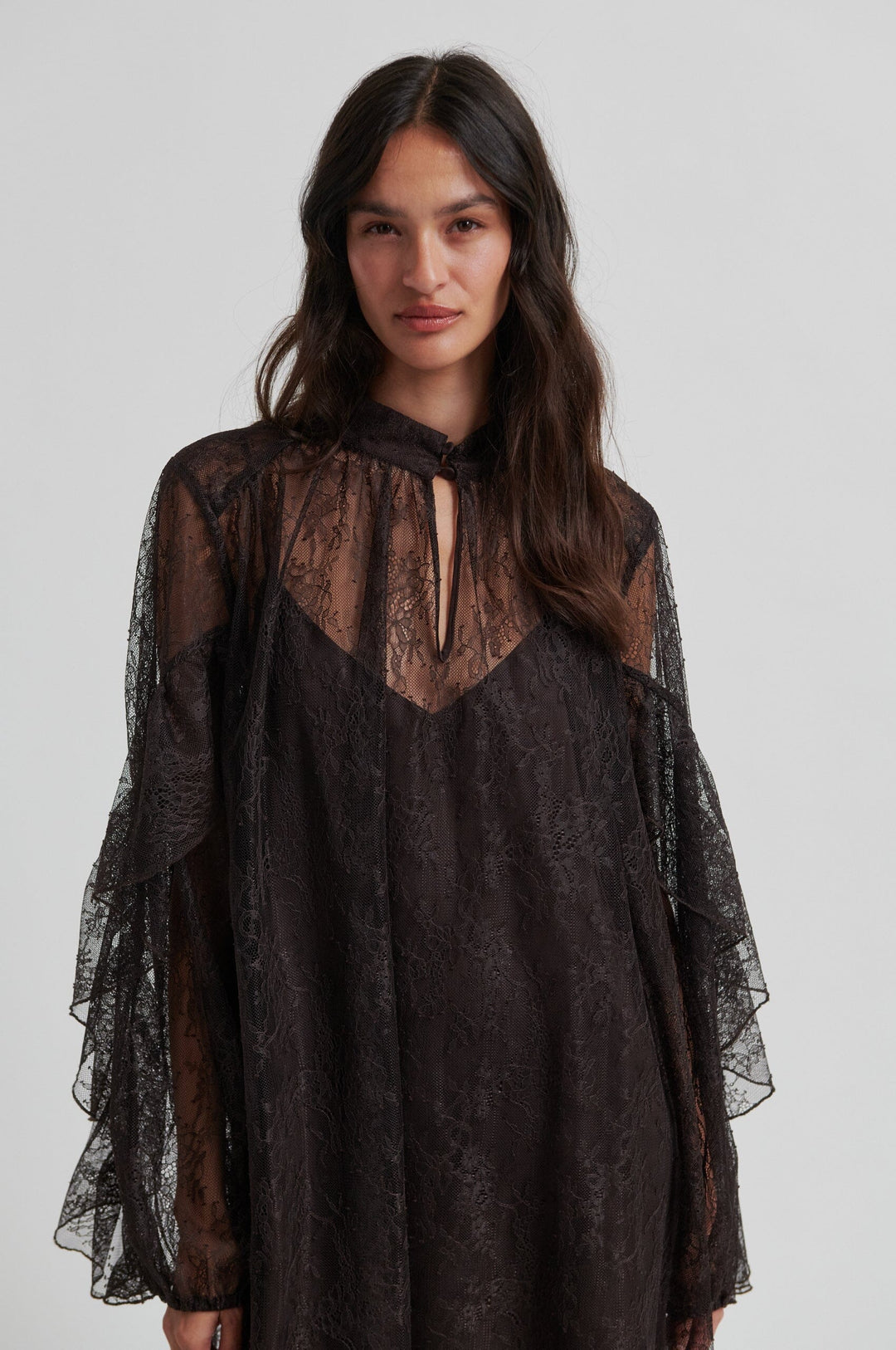 Second Female - Sybell Lace Dress 60508 - 6150 Chocolate Torte Kjoler 