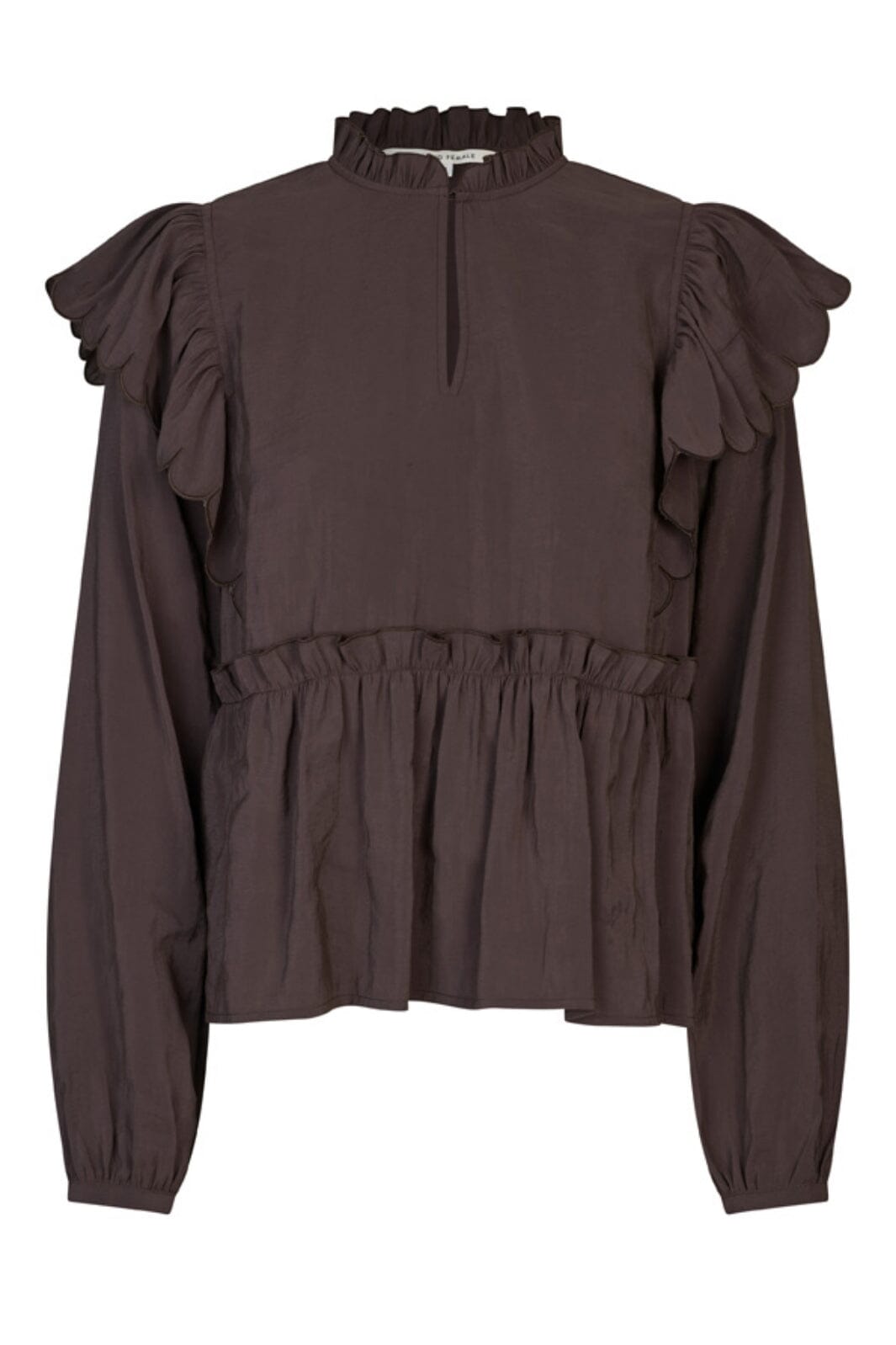 Second Female - Terra Frill Blouse 60042 - 6021 Chocolate Plum