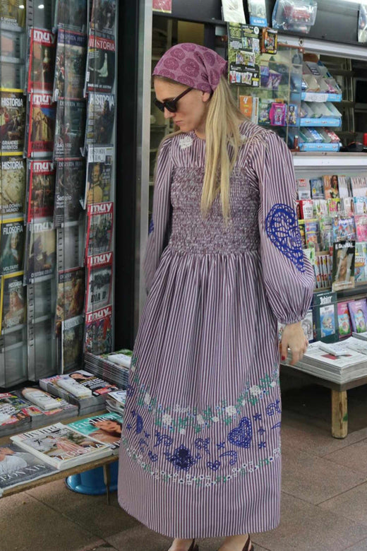 Sissel Edelbo - Ivy Dress Se 2021 - Purple Stripes Kjoler 