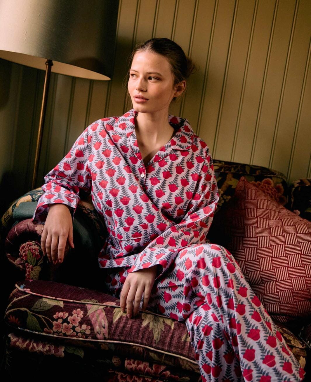 Sissel Edelbo - Nuit Pyjamas Set SE 2032 - Red lavender Nattøj 