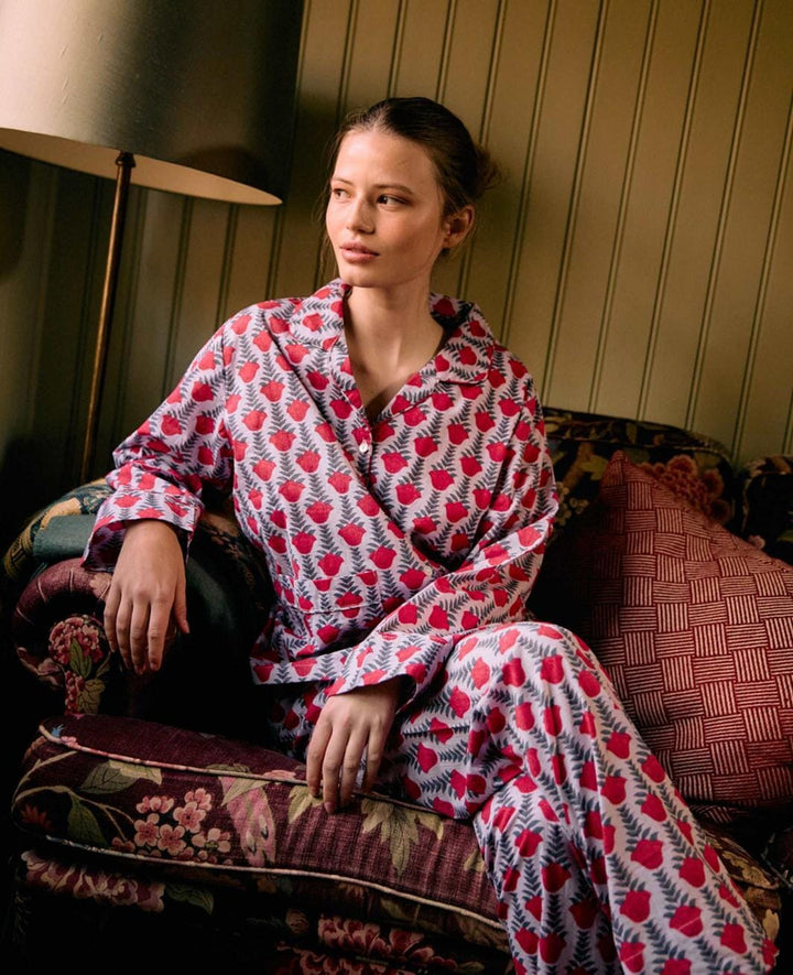 Sissel Edelbo - Nuit Pyjamas Set SE 2032 - Red lavender Nattøj 