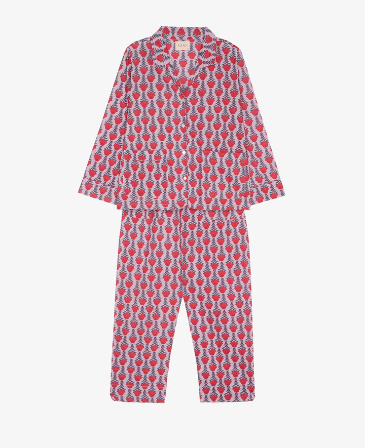 Sissel Edelbo - Nuit Pyjamas Set SE 2032 - Red lavender Nattøj 