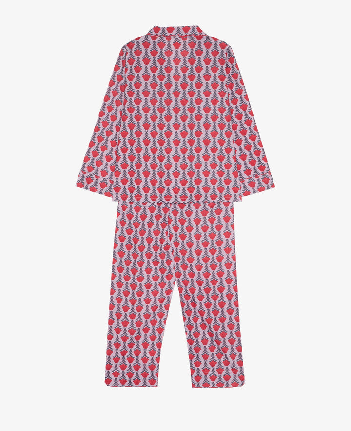 Sissel Edelbo - Nuit Pyjamas Set SE 2032 - Red lavender Nattøj 