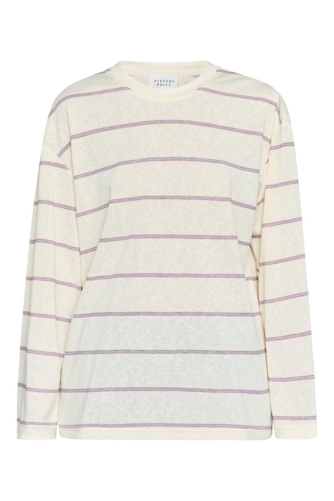 Sisters Point - Esther-Ls 19561 - 833 - Cream Stripe Bluser 