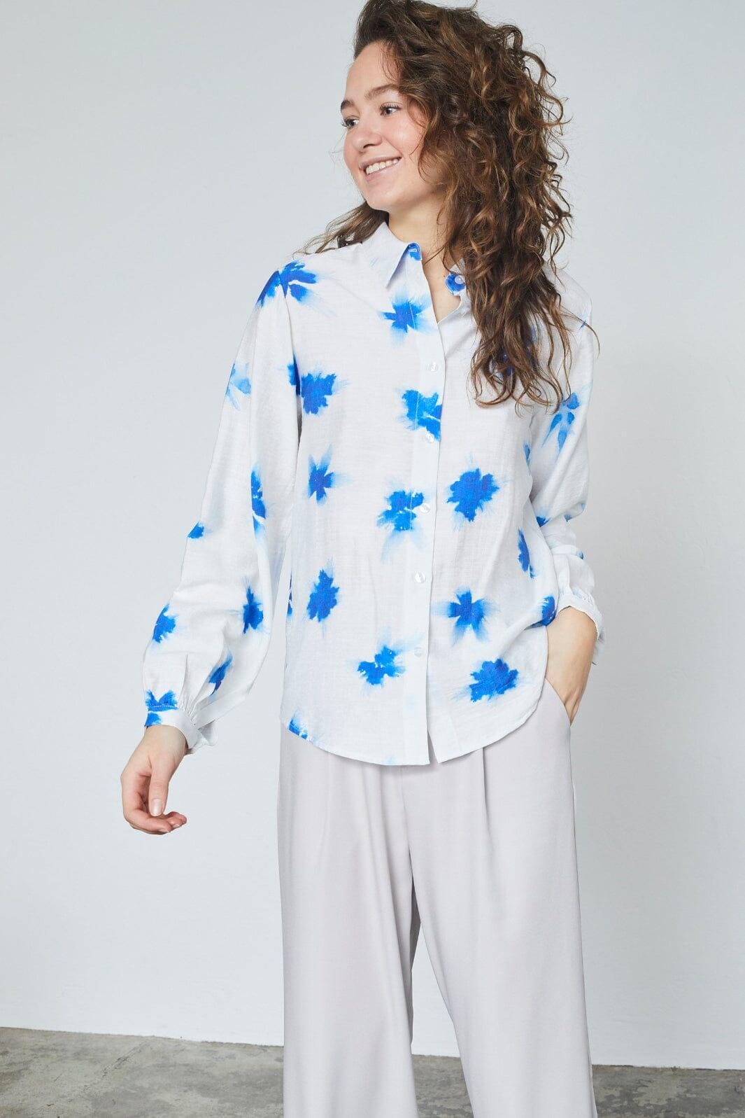 Sisters Point - Gada-Sh57 18739 - 801 - Cream/Blue Skjorter 