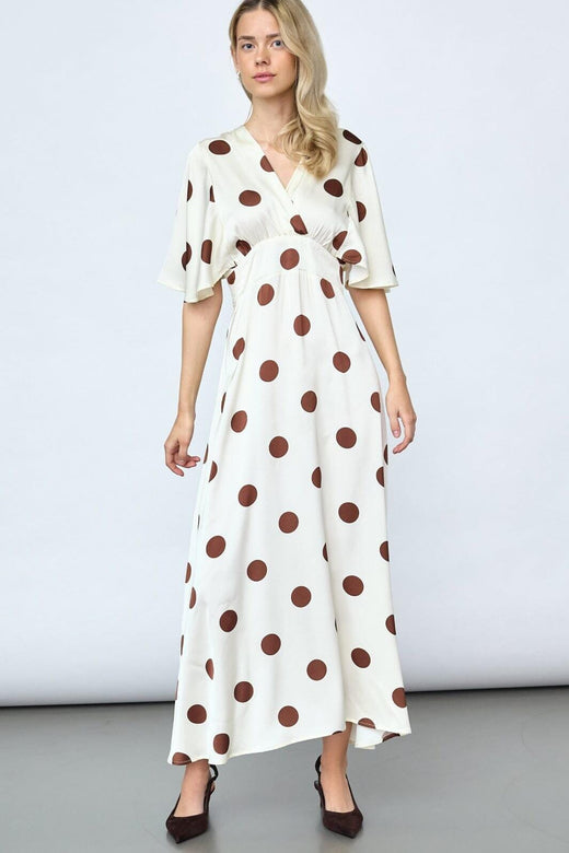 Sisters Point - Gisela-Dr34 20106 - 803 - Cream/Brown Dots Kjoler 