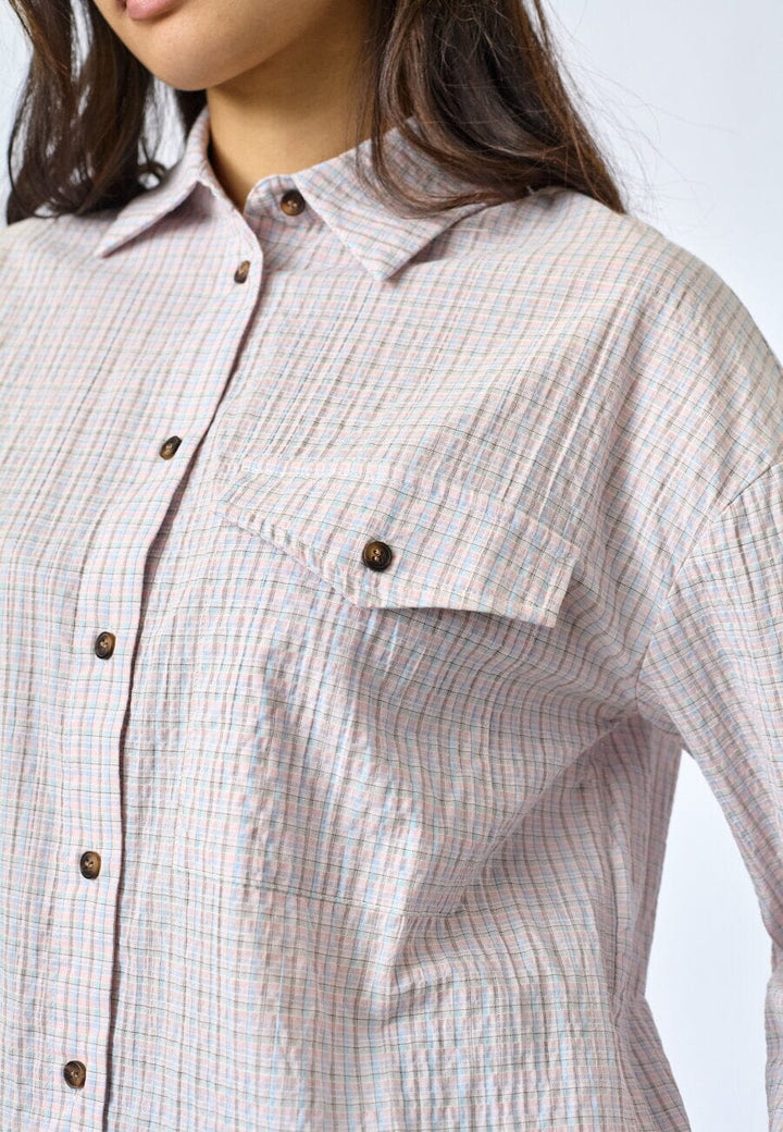 Sisters Point - Vibeke-Sh 19967 - 840 - Soft Rose Check Skjorter 