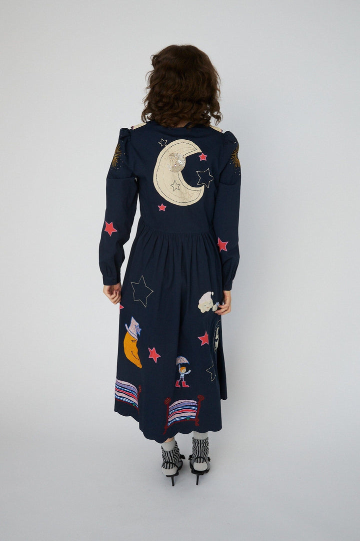 Stella Nova - Bead Embellished Midi Dresshc54-4337 - 395 Navy Kjoler 