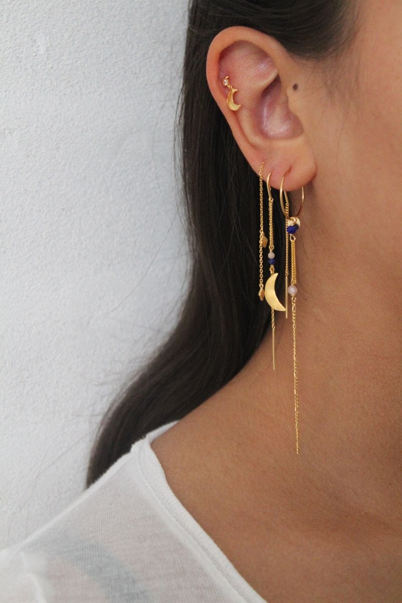 Stine A - Tout Petit Ile De L'Amour Earring With Long Chain - 1432-2 Øreringe 