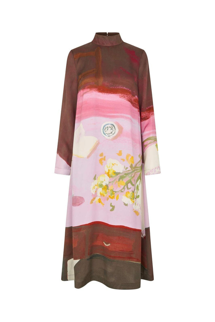 Stine Goya - 2263 Dry Viscose, Long Sleeve Midi Dresssg-ps26-d017-2263p - Five Resolutions Kjoler 