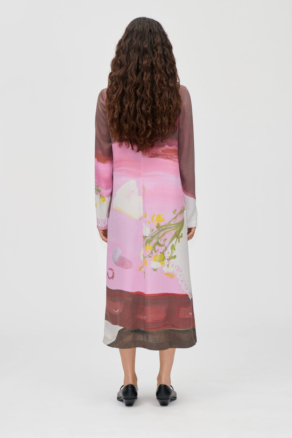 Stine Goya - 2263 Dry Viscose, Long Sleeve Midi Dresssg-ps26-d017-2263p - Five Resolutions Kjoler 