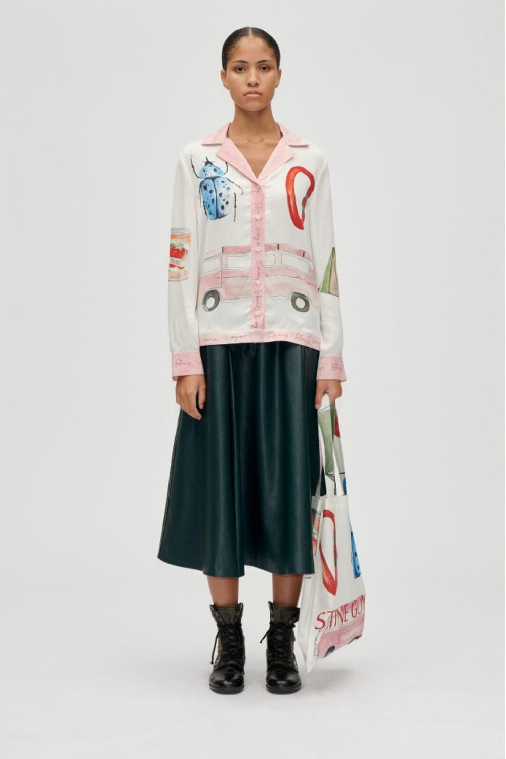 Stine Goya - 2263 Dry Viscose, Loose Long Sleeve Shirtsg-aw25-t096-2263 - Camp Stine Goya