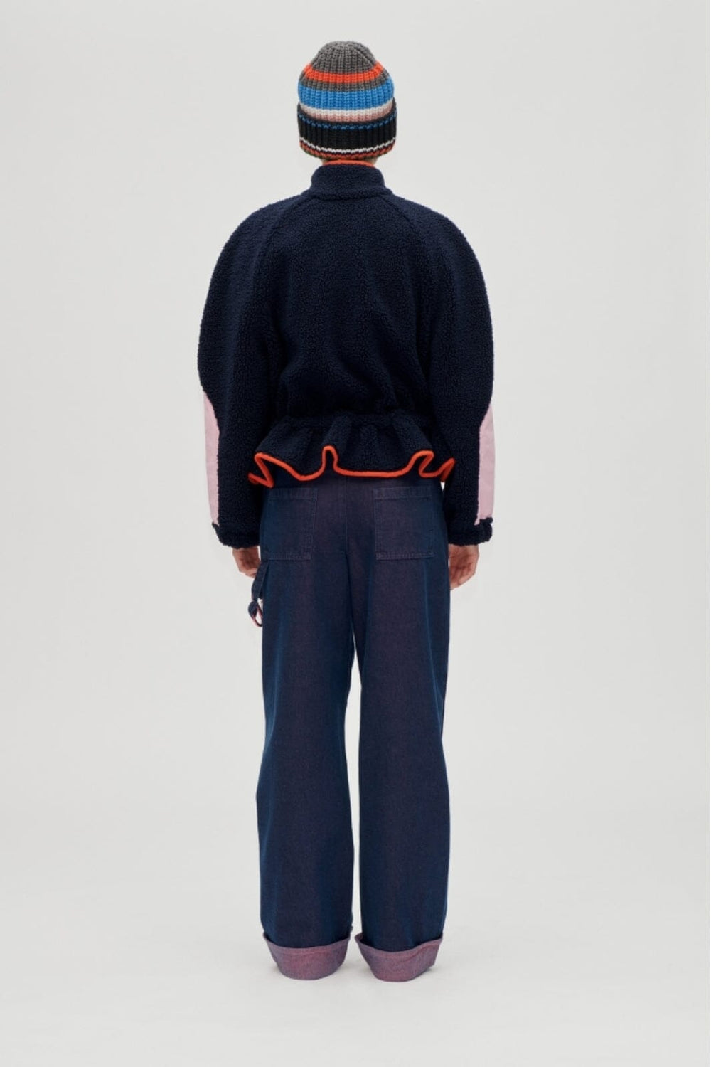 Stine Goya - 2412 Fleece / Nylon, Dropped Shoulder Gathered Jacketsg-aw25-j058-2412 - Black Iris