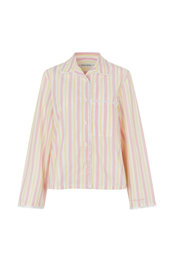 Stine Goya - 2476 Pyjamas, Striped Pyjamassg-ps26-ot004-2476 - Lemon & Rose Stripes Nattøj 
