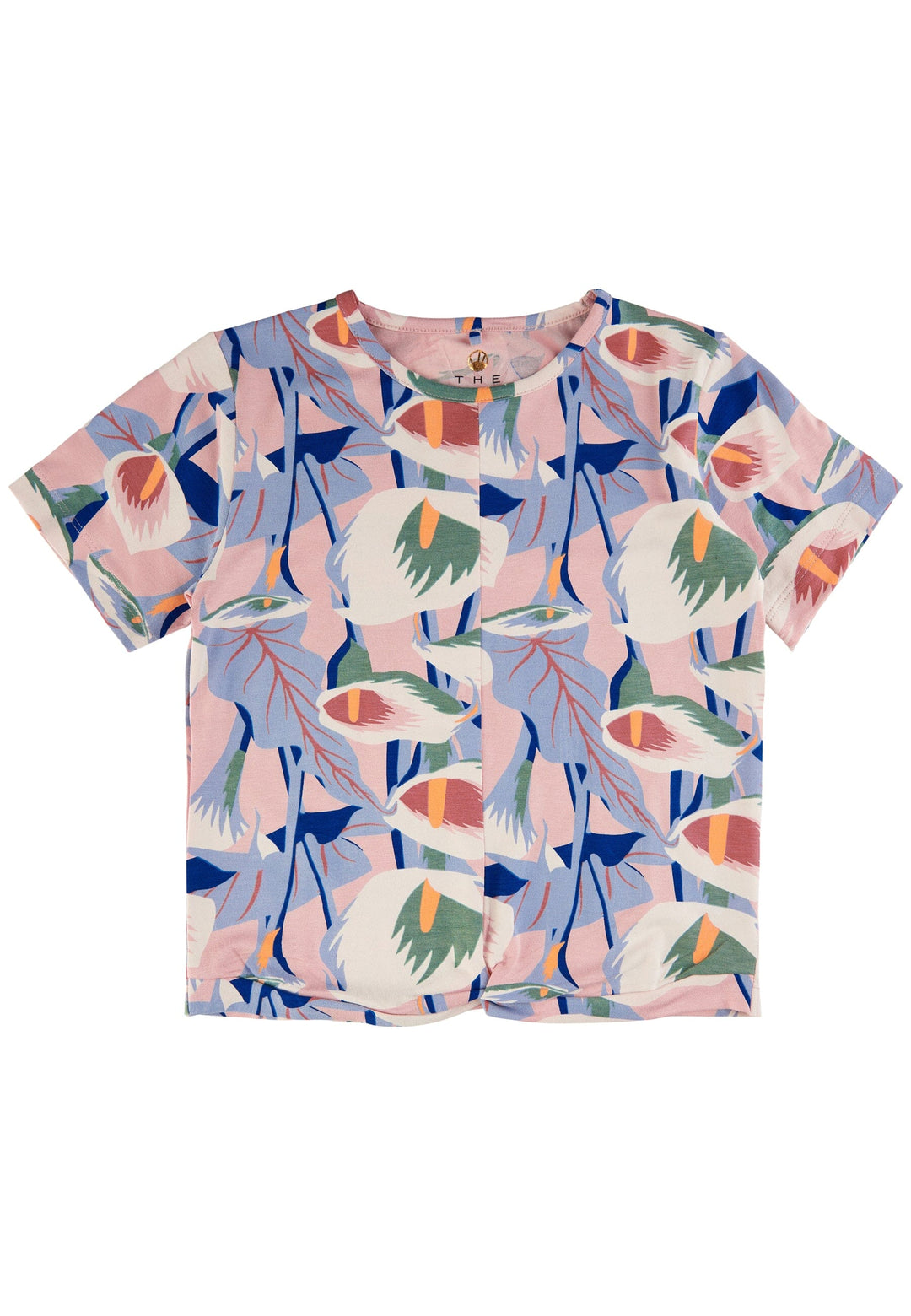 The New - Tngwyneth S_S Tee - Peach Beige Flower Aop T-shirts 