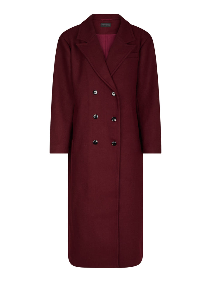 Valentin Studio - Boyfriend Wool Coat 160854 - 174 - Burgundy Jakker 