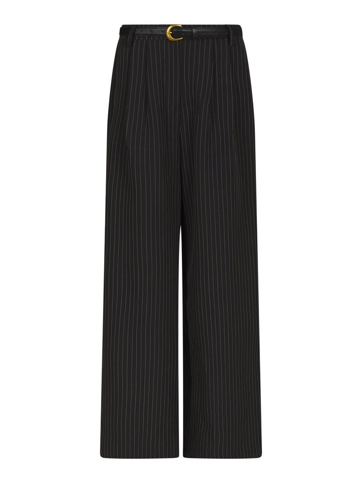 Valentin Studio - Business Pinstripe Pants 169618 - 100 - Black Bukser 