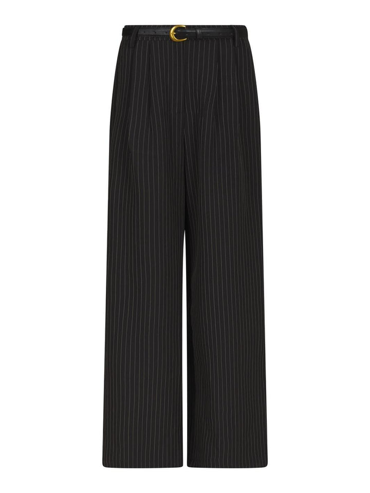 Valentin Studio - Business Pinstripe Pants 169618 - 100 - Black Bukser 