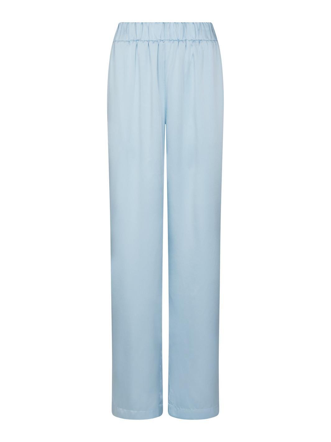 Valentin Studio - Comfy Solid Satin Pants 168094 - 145 - Light Blue Bukser 