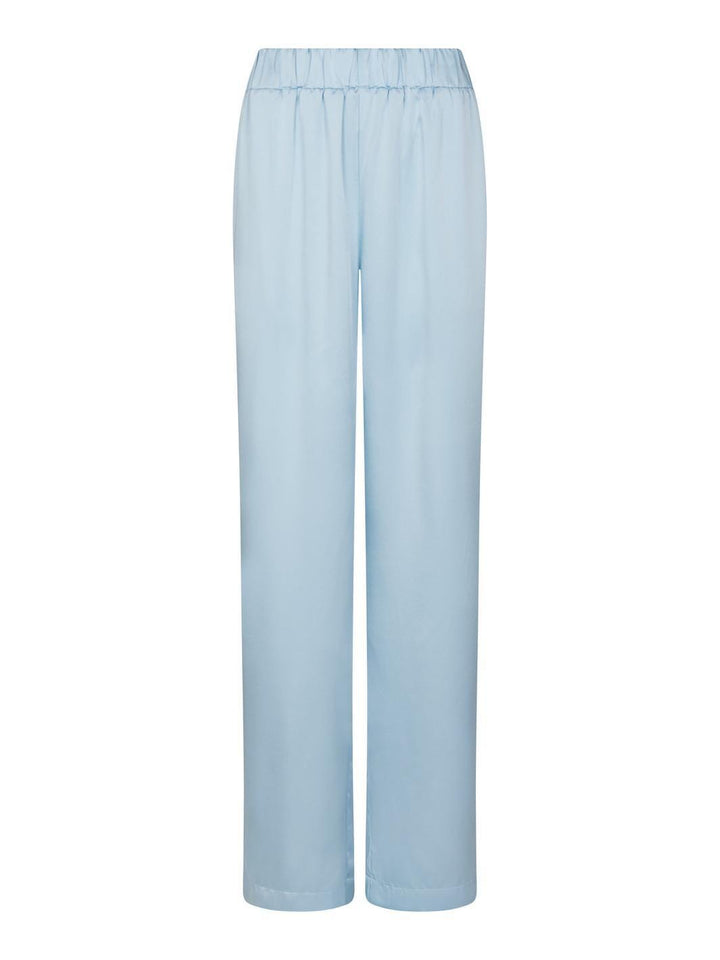 Valentin Studio - Comfy Solid Satin Pants 168094 - 145 - Light Blue Bukser 