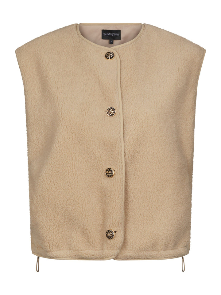 Valentin Studio - Fluffy Vest 167485 - 213 - Sand Veste 